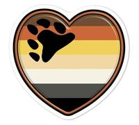 Azeeda 'Bear Pride Flag Heart' White Premium Vinyl Decal Sticker - Waterproof, Durable & Easy to Apply - Ideal for Car Bumpers, Windows, Bins and More - Medium (100mm) (DW00084309)