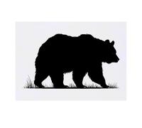 Azeeda 'Bear Silhouette on Grass' Temporary Tattoo - Water Resistant, Skin-Safe, Non-Toxic Transfer (TO00089329)