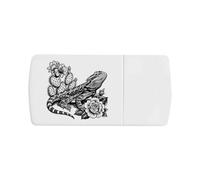 Azeeda 'Bearded Dragon & Rose' Pill Box with Splitter (PI00046069)