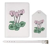 Azeeda 'Beautiful Cyclamen Flowers' Passport Cover & Luggage Tag Travel Set (PA00038516)