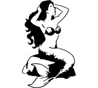 Azeeda 'Beautiful Mermaid' Reusable Stencil - Durable Decorative Template for Painting and Spraying on Walls, Tiles, Wood, Fabric & Craft Projects - M (A5) (WS00062050)