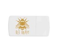 Azeeda 'Bee Happy Bumblebee' Pill Box with Tablet Splitter (PI00035876)