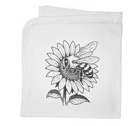 Azeeda 'Bee Pollinating A Sunflower In The Garden' Cotton Baby Blanket/Shawl (BY00045243)