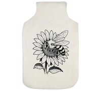 Azeeda 'Bee Pollinating A Sunflower in The Garden' Hot Water Bottle Cover (HW00045064)