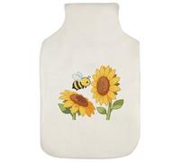 Azeeda 'Bee with Sunflowers' Hot Water Bottle Cover (HW00048483)