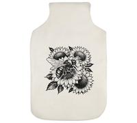 Azeeda 'Bee with Sunflowers' Hot Water Bottle Cover (HW00052078)