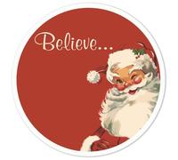 Azeeda 'Believe in Santa Claus' White Premium Vinyl Decal Sticker - Waterproof, Durable & Easy to Apply - for Car Bumpers, Windows, Bins & More - Medium (100mm) (DW00178097)