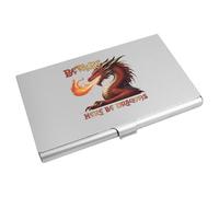 Azeeda 'Beware Here Be Dragons' Metal Business Card Holder (CH00055999) | Slim Aluminium Credit / ID Card Wallet for Work and Travel