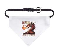 Azeeda 'Beware Here Be Dragons' Pet Bandana - White, S (PD00082937)
