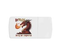Azeeda 'Beware Here Be Dragons' Pill Box with Tablet Splitter (PI00043753)
