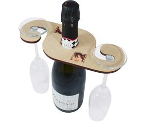 Azeeda 'Beware Here Be Dragons' Wooden Wine Glass/Bottle Holder (GH00087026)