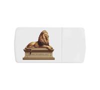 Azeeda 'Beware The Sleeping Lion' Pill Box with Tablet Splitter (PI00037892)