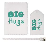 Azeeda 'Big Hugs' Passport Cover & Luggage Tag Travel Set (PA00034655)