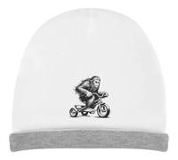 Azeeda 'Bigfoot Riding Tricycle' Kids Slouch Hat (KH00037820) White