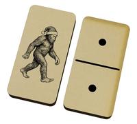 Azeeda 'Bigfoot Wearing Santa Hat Walking ' Domino Set & Box (DM00052970)