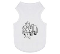 Azeeda 'Bin Man & Bin Truck' Pet Dog/Cat T-Shirt, L (PT00168395)