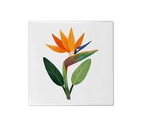 Azeeda 'Bird of Paradise Flower' Ceramic Tile - 108mm Square (TD00042764) | Decorative Art Tile / Coaster for Kitchens and Home Decor