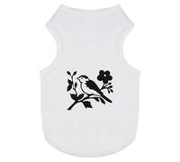 Azeeda 'Bird Sitting on Tree Branch' Pet Dog/Cat T-Shirt, L (PT00154231)