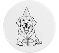 Azeeda 'Birthday Golden Retriever' Button Badge - 58mm (BB00165078)