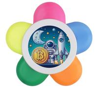 Azeeda 'Bitcoin to the Moon' Flower Shape Highlighter Pen (HL00029790)