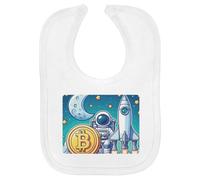 Azeeda 'Bitcoin to the Moon' Soft Cotton Baby Bib (BI00055657)