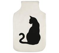Azeeda 'Black Cat Silhouette' Hot Water Bottle Cover (HW00048281)