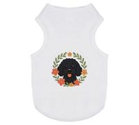 Azeeda 'Black Cockapoo Floral Wreath' Pet Dog/Cat T-Shirt, L (PT00170607)