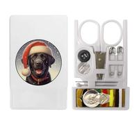 Azeeda 'Black Labrador Wearing Santa Hat' Mini Travel Sewing Kit (SE00042631)