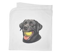 Azeeda 'Black Labrador With Ball' Cotton Baby Blanket/Shawl (BY00039468)
