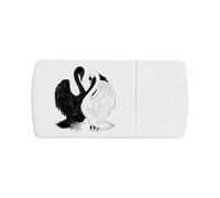 Azeeda 'Black & White Swans' Pill Box with Splitter (PI00046270)