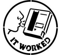 Azeeda 'Blew Into Cartridge and It Worked' Reusable Stencil - Durable Decorative Template for Painting and Spraying on Walls, Tiles, Wood, Fabric & Craft Projects - XXL (A2) (WS00079502)