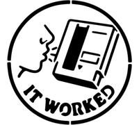 Azeeda 'Blew Into Cartridge and It Worked' Reusable Stencil - Durable Decorative Template for Painting and Spraying on Walls, Tiles, Wood, Fabric & Craft Projects - L (A4) (WS00060759)