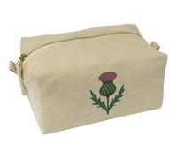 Azeeda 'Blooming Thistle Flower' Canvas Wash Bag/Makeup Case (CS00045796)