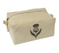 Azeeda 'Blooming Thistle Flower' Canvas Wash Bag/Makeup Case (CS00045797)