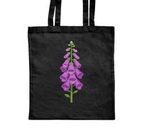 Azeeda 'Blossoming Foxglove' Classic Black Tote Shopper Bag (ZB00031717)