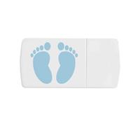 Azeeda 'Blue Baby Footprints' Pill Box with Tablet Splitter (PI00036854)