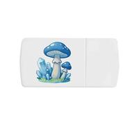 Azeeda 'Blue Crystals & Mushrooms' Pill Box with Tablet Splitter (PI00044160)
