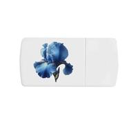 Azeeda 'Blue Iris Flower' Pill Box with Tablet Splitter (PI00044701)