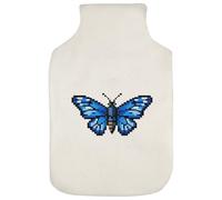 Azeeda 'Blue Pixel Art Butterfly' Hot Water Bottle Cover (HW00047148)