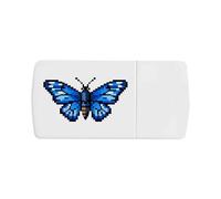 Azeeda 'Blue Pixel Art Butterfly' Pill Box with Tablet Splitter (PI00040632)
