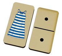 Azeeda 'Blue Striped Sundress ' Domino Set & Box (DM00057426)