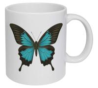 Azeeda 'Blue Ulysses Butterfly' Ceramic Mug - 320ml (11oz) (MG00114487) | Coffee / Tea Cup for Home, Office, Hot Drinks and Gifts