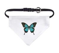 Azeeda 'Blue Ulysses Butterfly' Pet Bandana - White, S (PD00091463) | Adjustable Dog / Cat Bandana for Walks, Photos and Parties