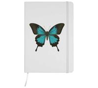 Azeeda 'Blue Ulysses Butterfly' Ruled Notebook - White, A5 (NB00103265) | Hardcover Lined Journal for School, Work, Writing, Notes and Gifts