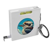 Azeeda 'Blue Winged Kookaburra' Keyring Tape Measure/Spirit Level Tool (KM00046579)