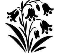 Azeeda 'Bluebell Flower Cluster' Reusable Stencil - Durable Decorative Template for Painting and Spraying on Walls, Tiles, Wood, Fabric & Craft Projects - S (A6) (WS00071017)