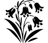 Azeeda 'Bluebell Flower Cluster' Reusable Stencil - Durable Decorative Template for Painting and Spraying on Walls, Tiles, Wood, Fabric & Craft Projects - XXL (A2) (WS00080958)