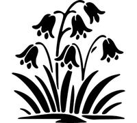 Azeeda 'Bluebell Flowers' Reusable Stencil - Durable Decorative Template for Painting and Spraying on Walls, Tiles, Wood, Fabric & Craft Projects - S (A6) (WS00070985)