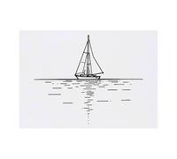 Azeeda 'Boat on the Horizon' Temporary Tattoo - Water Resistant, Skin-Safe, Non-Toxic Transfer (TO00097875)