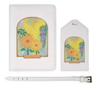 Azeeda 'Boho Flowers in A Window' Passport Travel Set - White (PA00044859)